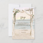 Beach Arbor Sunset Wedding Invitation Rsvp Card at Zazzle