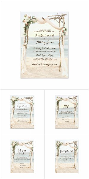 Beach Arbor Wedding Invitation Set