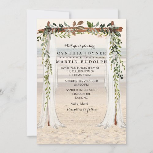 Beach Arbor Wedding Invitation