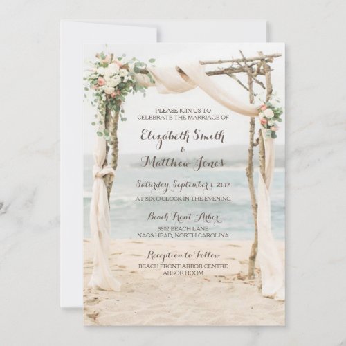 Beach Arbor Wedding Invitation