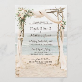 Beach Arbor Wedding Invitation by ajinvites at Zazzle