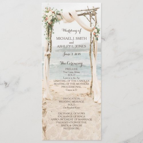 Beach Arbor Wedding Program