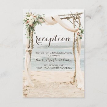 Beach Arbor Wedding Reception Card by ajinvites at Zazzle