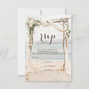 Beach Arbor Wedding RSVP Card
