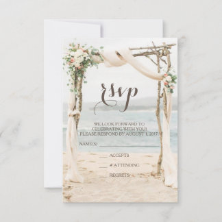 Beach Arbor Wedding RSVP Card