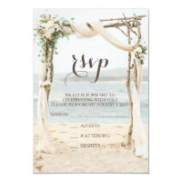 Beach Arbor Wedding RSVP Card