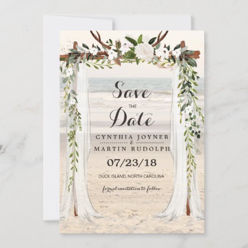 Beach Arbor Wedding Save the Date Invitation