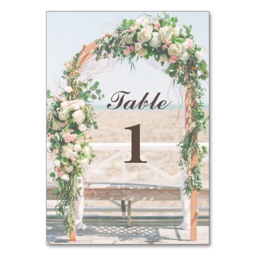 Beach Arbor Wedding Table Number