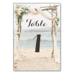 Beach Arbor Wedding Table Number Card at Zazzle
