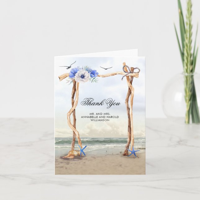 Beach Arbor Wedding Thank You (Front)