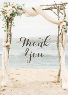 Beach Thank You Cards Zazzle Beach Arbor Wedding Thank You Card