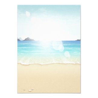 Beach Arbor Wood Arch Floral Tropical Wedding Invitation