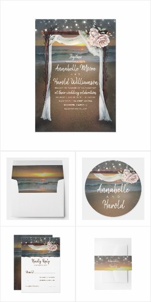 Beach Arch Wedding Invitation Set