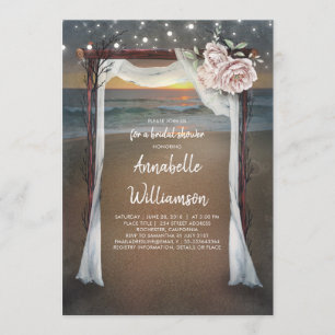 Beach Arch   Sea Sunset Bridal Shower Invitation