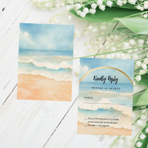 Beach arch wedding response RSVP Note Card