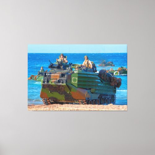 BEACH ARMOR _ Assault Amphibious Vehicle 40x60 Canvas Print