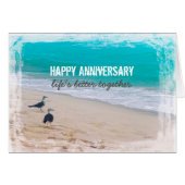 beach art HappyAnniversay card (Front Horizontal)