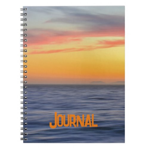 Beach Art Ocean Sunset Colorful Journal