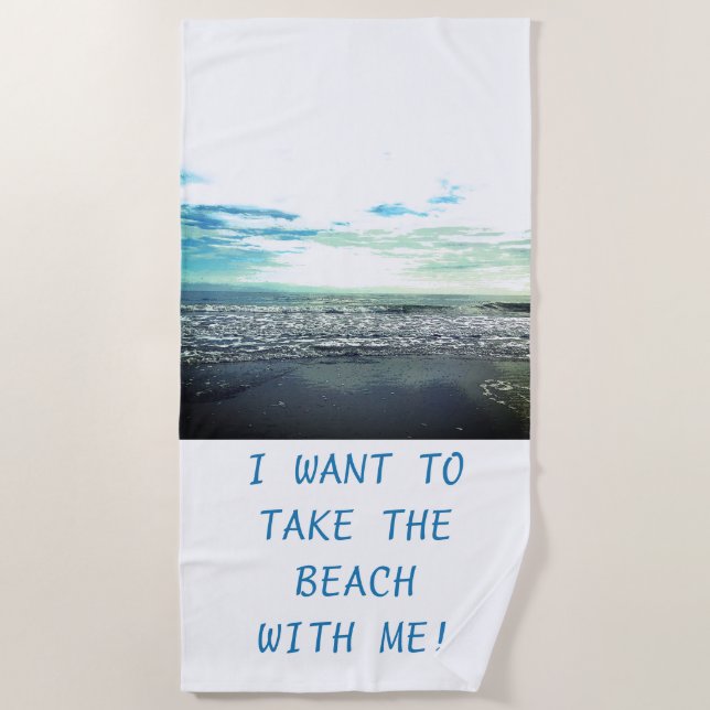 Beach Art Photo Template Typography Funny Cute Towel (Front)