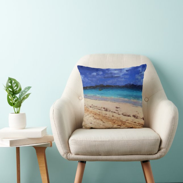 Beach Art Throw Pillow (Chair)
