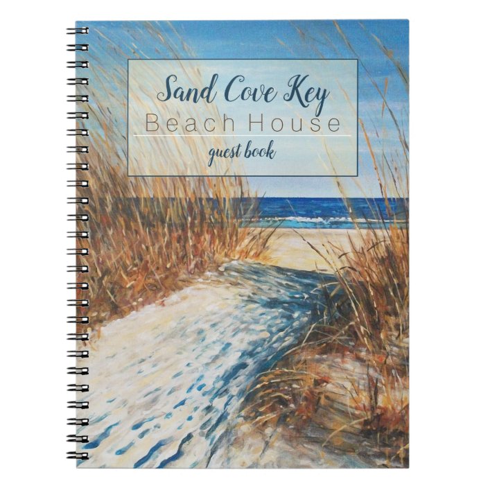 Beach Art Vacation Rental Coastal Sands Guest Book | Zazzle