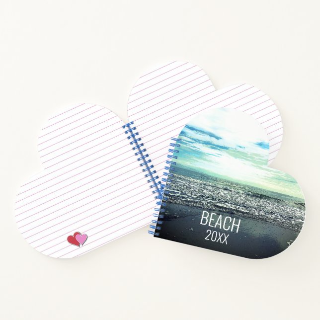 Beach Artistic Typography Ocean Sea Waves Cute Notebook (Inside)