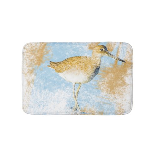 Beach Artwork With Willet Shorebird Bath Mat