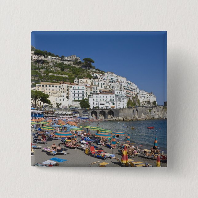 Beach at Amalfi, Campania, Italy Pinback Button (Front)