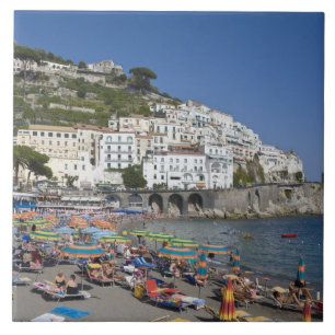 Beach at Amalfi, Campania, Italy Tile