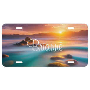 Beach at Dawn  License Plate