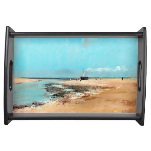 Beach at Low Tide(Mouth of the River), Edgar Degas Serving Tray