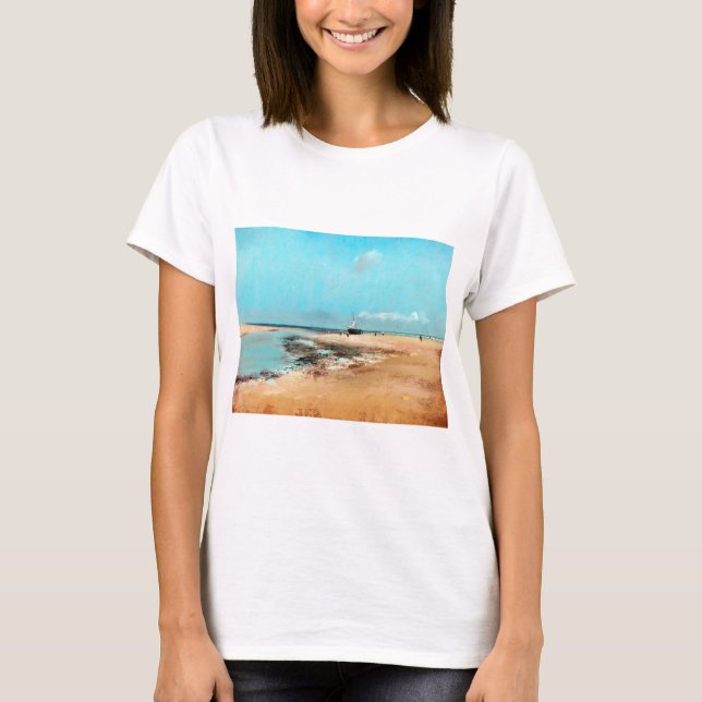 Beach at Low Tide(Mouth of the River), Edgar Degas T-Shirt (Front)