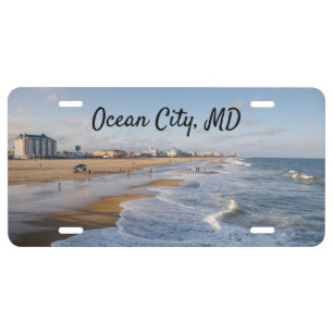 Beach at Ocean City, Maryland License Plate