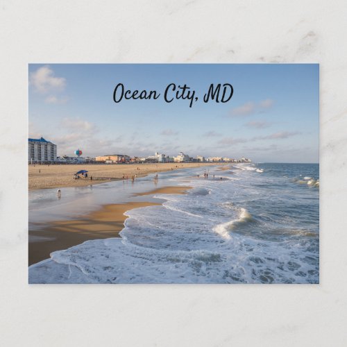 Beach at Ocean City Maryland Postcard