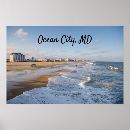 Beach at Ocean City Maryland Poster