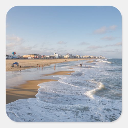 Beach at Ocean City Maryland Square Sticker