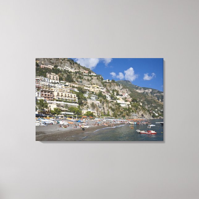 Beach at Positano, Campania, Italy Canvas Print (Front)