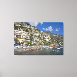 Beach at Positano, Campania, Italy Canvas Print