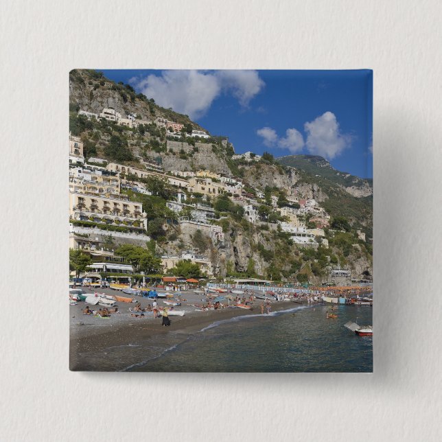 Beach at Positano, Campania, Italy Pinback Button (Front)
