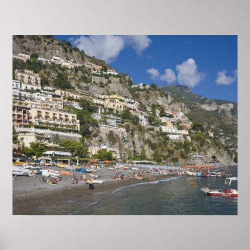 Beach at Positano Campania Italy Poster
