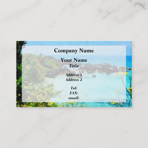 Customizable Beach at St. George Bermuda Business Card Template