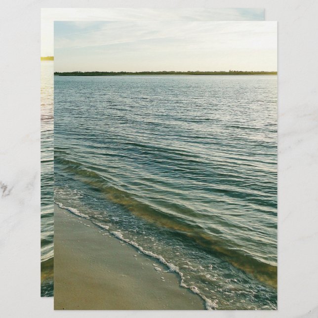 Beach at Sunset Background Blank Scrapbook Paper (Front/Back)