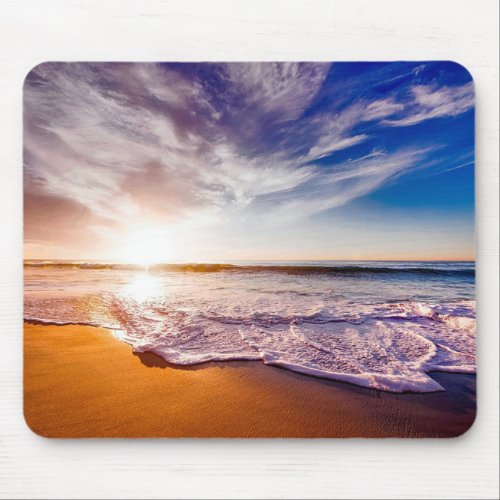 Beach at Sunset Mouse Pad