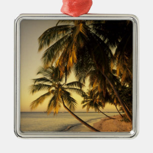 Beach at sunset, Trinidad Metal Ornament