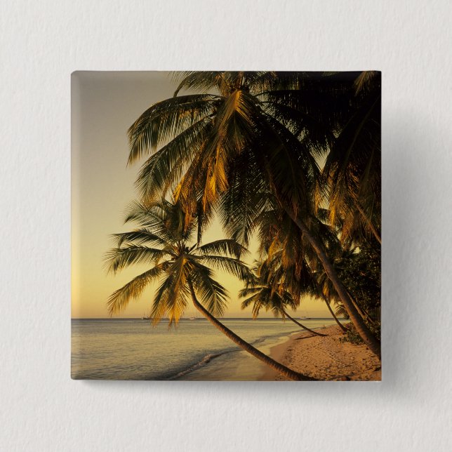 Beach at sunset, Trinidad Pinback Button (Front)