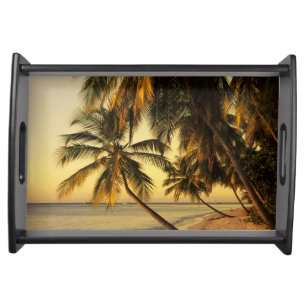 Beach at sunset, Trinidad Serving Tray
