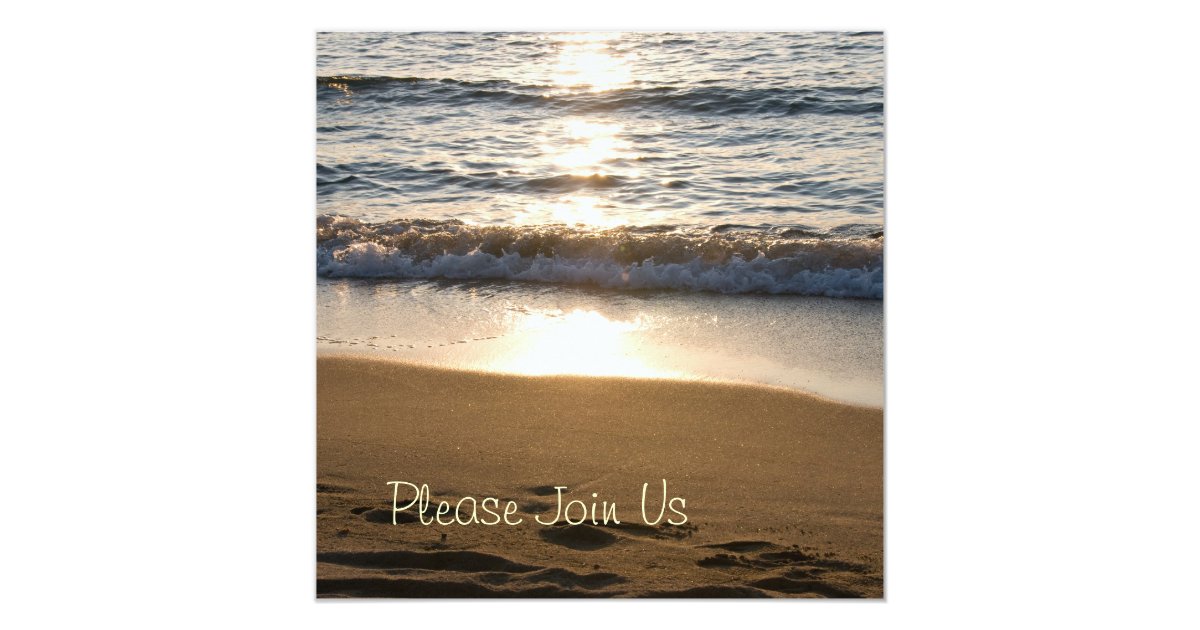 Beach at Sunset Wedding Vow Renewal Invitations Zazzle.com