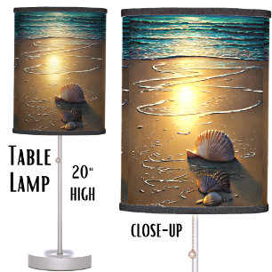Beach at Sunset with Shells Table Lamp