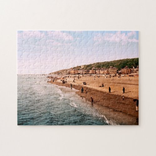 Beach At Trouville Normandy France Jigsaw Puzzle