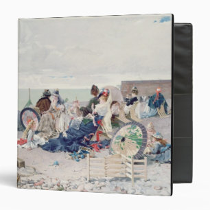 Beach at Yport, 1878 (oil on canvas) 3 Ring Binder
